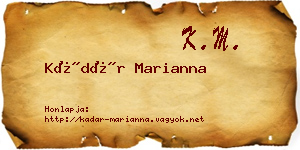 Kádár Marianna névjegykártya